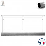 Garde-corps alu vitré Tripoli profil rond sur mesure