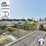 Garde-corps alu semi-vitré Sofia profil rond sur mesure