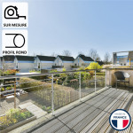 Garde-corps alu semi-vitré Sofia profil rond sur mesure