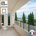 Garde-corps vitré muret DOHA : aluminium sur mesure, norme NF