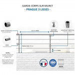 Garde-corps aluminium PRAGUE 3 Lisses - Fabrication française