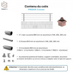 Garde-corps Aluminium Profil Rond 2m Prague 3 Lisses