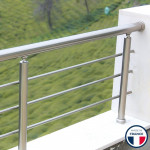 Garde-corps Aluminium Profil Rond 2m Prague 3 Lisses