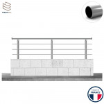 Garde-corps Aluminium Profil Rond 3m Prague 3 Lisses